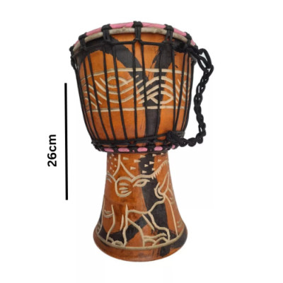 Wooden Drum (Djembe) Size : Height-26cm x Top Diameter-17cm