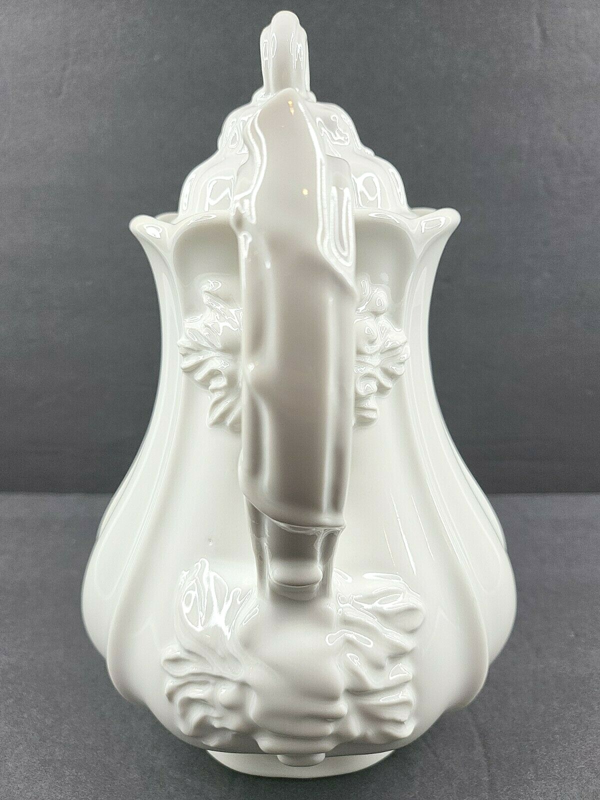 Red Cliff Ironstone Grape Lidded Teapot Vintage 9" White Stoneware Tea