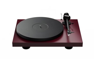 Pro-Ject Plattenspieler Debut EVO II seidenmatt Weinrot Pick it MM EVO + Haube