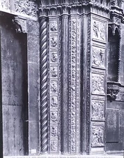 Pilasters, San Petronio Church, Bologna, Italy, Magic Lantern Glass Slide