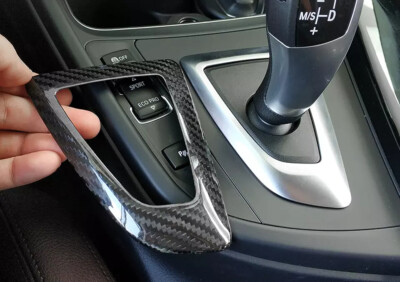 Interior Gear Shifter Panel Cover Trim Fit BMW 3 4 F32 F30 F34 Real Carbon Fiber