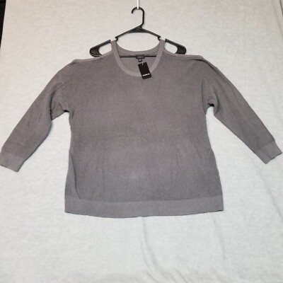 Torrid Cold Shoulder Sweater Womens Plus Size 2 Gray NWT