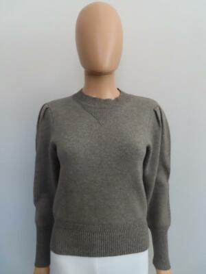 NWT Isabel Marant Etoile Grey Kelaya Puff Sleeve Sweater F 36/US 4