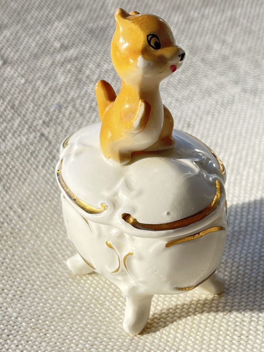 ENESCO エネスコ ヴィンテージ　レトロ置物 VINTAGE IMPORTS ENESCO GENUINE BONE CHINA TRINKET BOX WITH