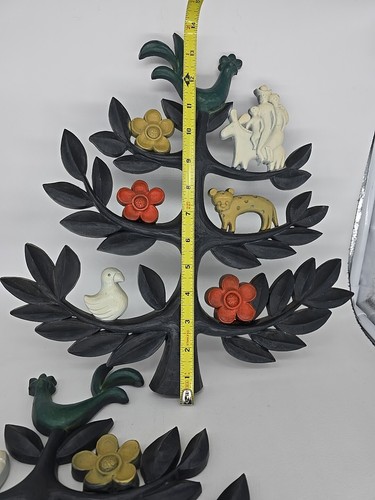 Vintage Pair Of 1963 Homco Tree Of Life Home Decor MCM Wall Hangings Plaques - Picture 4 of 8