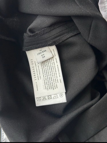 New Arket Black Wool Straight Tailored Trousers Pants With Side Split Sz S - 第 4/4 張圖片