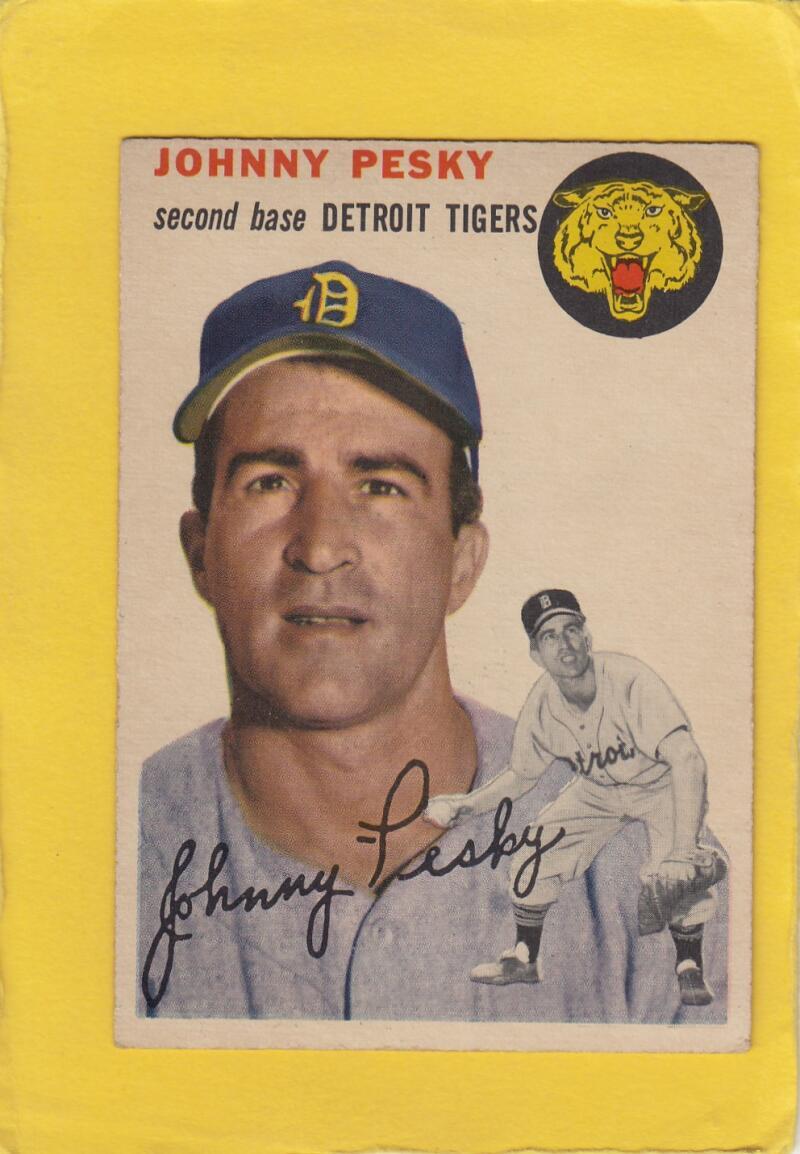 1954 Topps #63 Johnny Pesky Detroit Tigers VG/EX Very Good