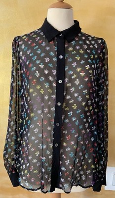   DIANE von FURSTENBERG Seidenbluse Seide Gr. 12 bzw 40 schwarz 