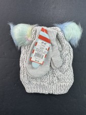 Cat Jack Size 2T-5T Gray Knit Hat and Mitten Set 2 Pack NEW W TAGS NEWW
