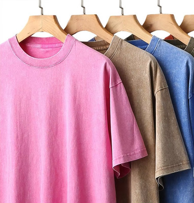 Oversized 100% Cotton Acid Wash T-shirt Heavyweight Hip Hop Style Tee