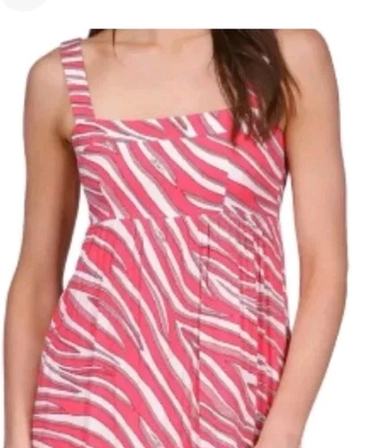 NWT $175 MICHAEL Michael Kors Womens Geranium Animal Print Sundress L - Picture 2 of 4