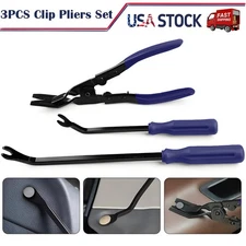3PCS Auto Trim Clip Remover Tool Removal Pliers Fastener Door Panel Retainer Set