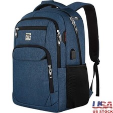 Laptop Backpack W/ USB Charging Port Anti Theft Water Resistant Travel Bag