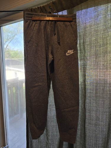 Nike Boys Size Large L 12/14 Gray Fleece Joggers Athletic Sweat Pants B4