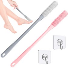 Long Handle 15.7in Soft Silicone Toe Cleaning Brush