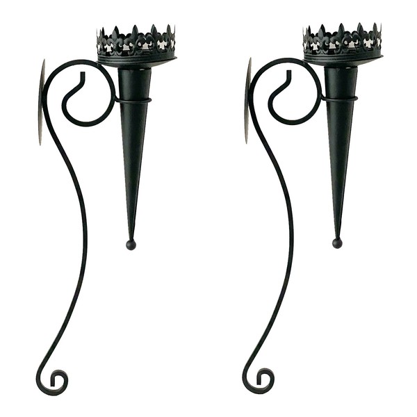 2Er Metall Wandkerzenhalter Wandleuchter Kerzenleuchter Fackel FüR Stumpenkerzen-image