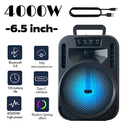 Portable 4000W Bluetooth Speaker Sub Woofer Heavy Bass Stereo Sound System Party
