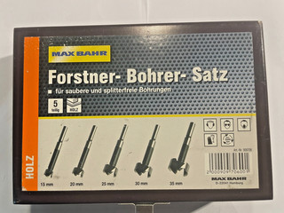 Forstnerbohrer Set in Holz Kasette 5 teilig (15 20 25 30 35 mm) 10 mm