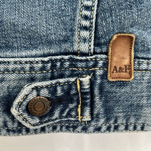 Vintage Abercrombie & Fitch Jeansweste Damen XS Blau AF 90s Y2K Logo - Bild 11 von 13