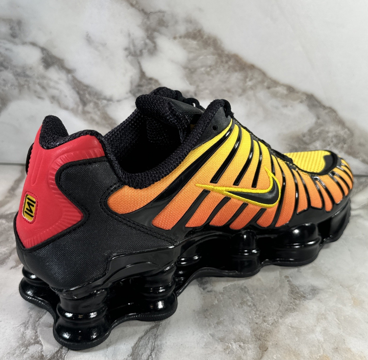 Nike Shox TL Sunrise Mens Shoes Size 11 Black Yellow Orange