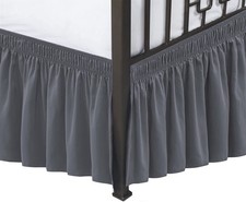 Biscaynebay Wrap Around Bed Skirts with Split Corners for Full Beds 15 Drop, ...