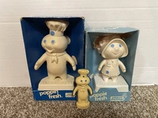 Vintage Pillsbury Doughboy Poppin Fresh/Poppie Fresh Vinyl Toys w/Boxes & BONUS