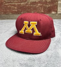 Vintage Minnesota Golden Gopher Logo Hat Cap Snap Back Maroon Dupont New Era 90s