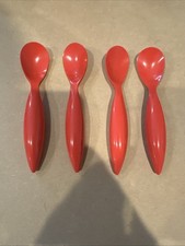 Red Spoons Zak Designs 04287 Melamine Plastic Heavy Lot of 4 6"