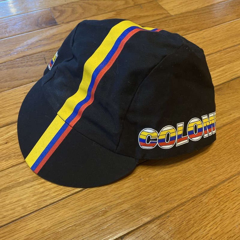 Colombia cycling cap by Pace Sportswear - black with Colombian Flag Colors