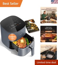 Air Fryer Pro, Compact 5QT, Ceramic Coating, 7 Presets with Preheat & Keep Wa...