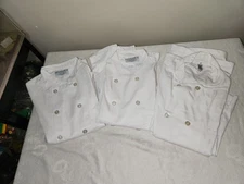 Kitchen Basix by Pinnacle Chef Jacket Lot of 2 Size 52 XL Plus ECM Size 56 XL