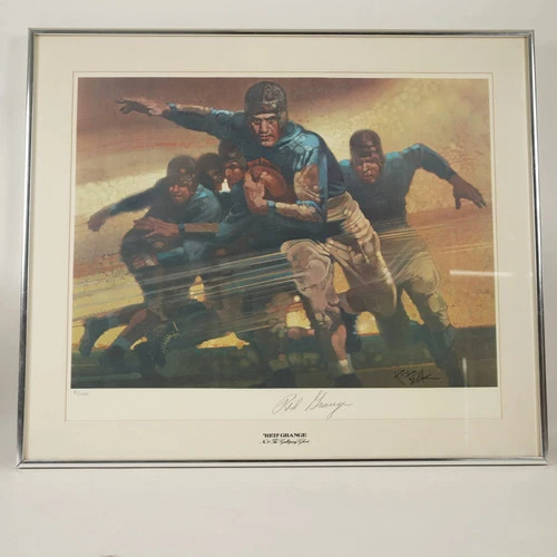 Hand signed Living Legends print 'Red' Grange by Bob Peak - 31801