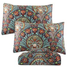 Bohemian Sheet Set, Paisley Colorful Bed Sheet Set, Egyptian Queen Bohemia 05