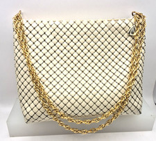 Vintage Whiting Davis Art Deco Metal Mesh Shoulder Bag Gold Chain Strap