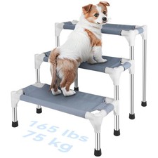 3-Step Dog Stairs for Small Dogs Cats Non-Slip Pet Steps for Bed Couch