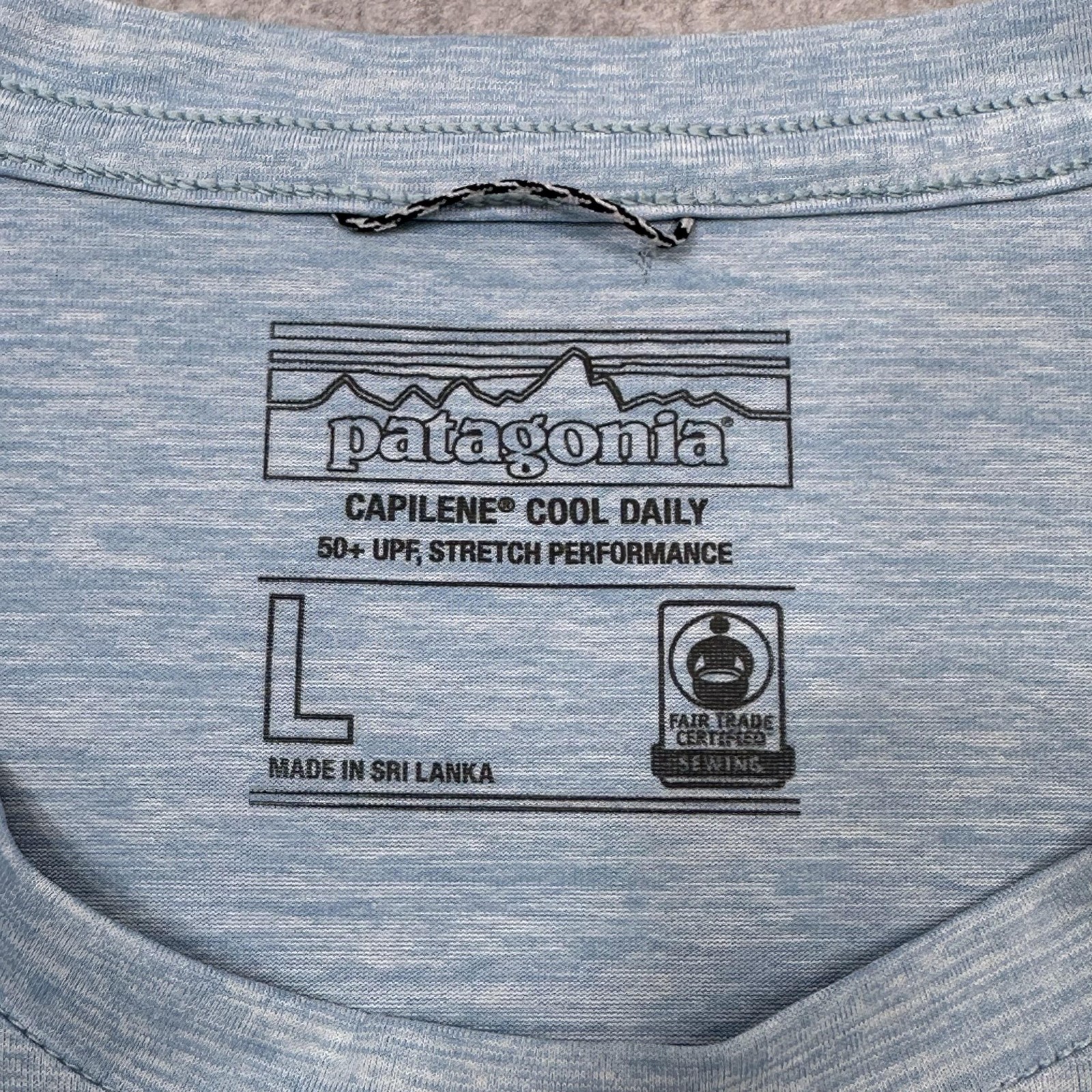 Patagonia Capilene Cool Daily  Shirt Mens Large Blue Short Sleeve Performance thumbnail 2