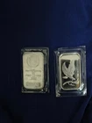 Two 1oz Silver Bars Both Unbranded. One With An Eagle On The Face And The 2nd...