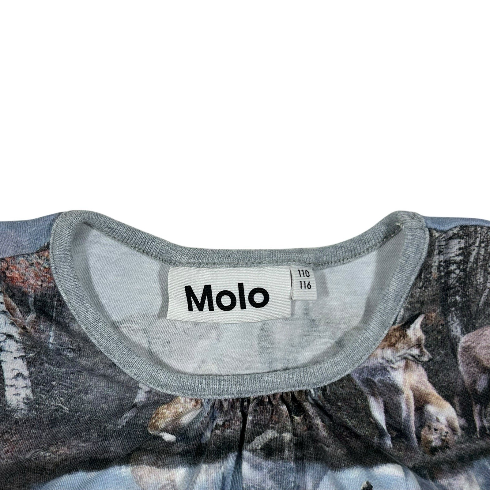 Molo Girls’ Camellia Dress Forest Animal Print Size 110-116 (5y-6y)