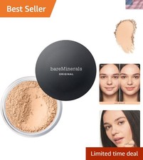 Loose Powder Foundation SPF 15, Clean Mineral Powder Face Makeup, Sheer-to-Fu...