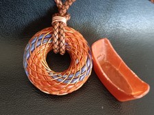torus rodin coil pendant Sunrise Orange with ...