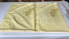2 - Vtg Lady Pepperell Hanae Mori  Standard Pillowcases Yellow Butterfly -Read