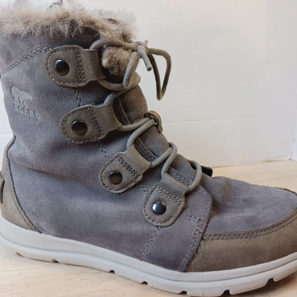 Sorel Explorer Joan ботинки замши стриженный мех боя снег NL3039-052 водонепроницаемый  - Изображение 3 из 4