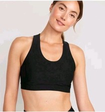 Old Navy Powersoft Medium Support Go Dry Sports Bra-Black/White Size 2X-NWT
