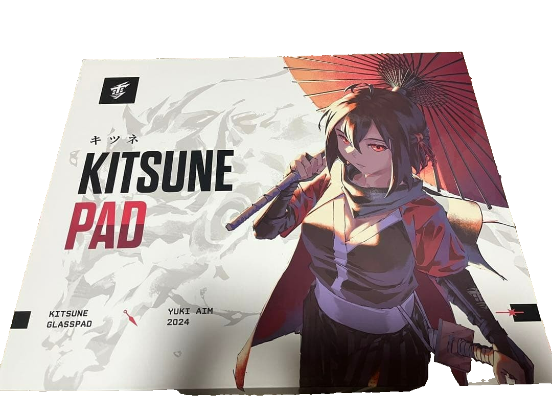 YUKI AIM 2024 KITSUNE Glass Mouse Pad Large 500x400mm Open Box