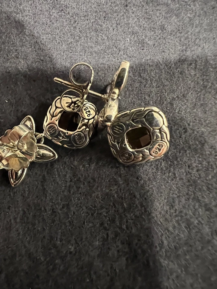 Pendientes de citrino de ley de oro de 18 quilates John Hardy Kawung Foto 3 de 4