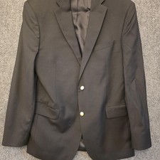 Jos. A. Bank Signature Blazer Sport Coat Mens 42L Black Wool Gold Button Jacket