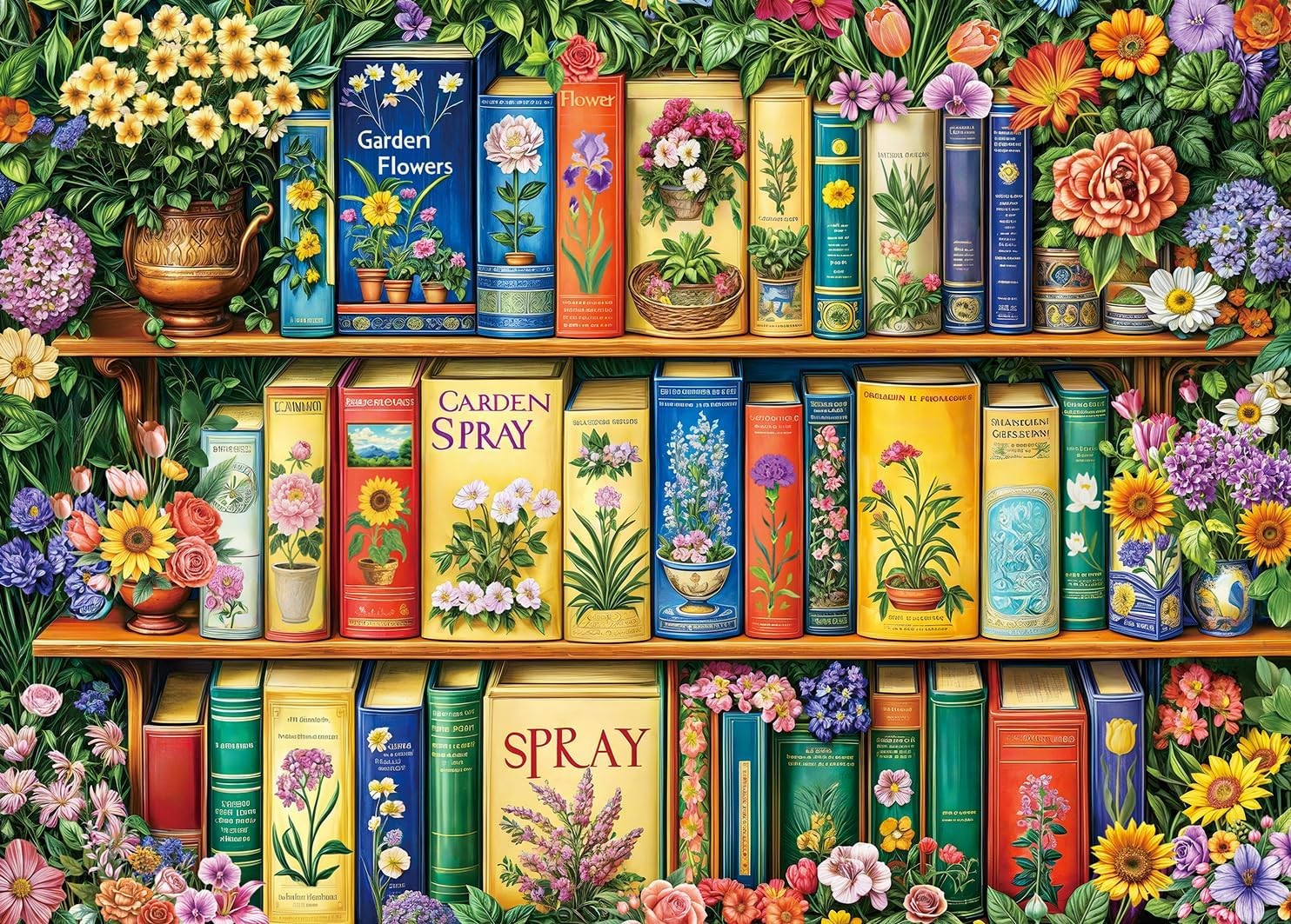 Puzzles 1000 Pieces for Adults jigsaw puzzles for adults-Colorful Gardening Boo