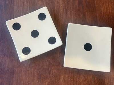 Restoration Hardware Dice Graphic Small Appetizer Plates - 2