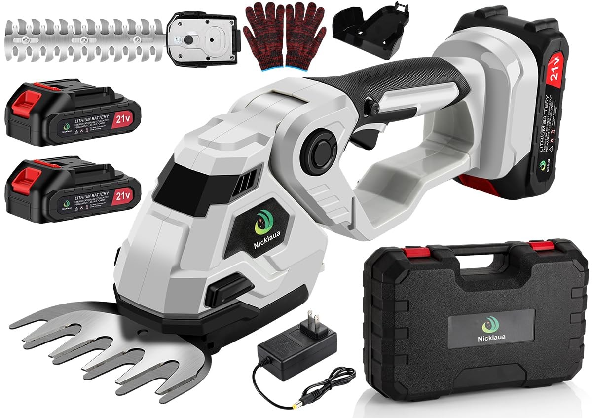 2-in-1 Cordless Hedge Trimmer and Grass Shear for Shrubbery