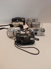 Lot Of 7 Digital And 35mm Film Cameras Lot For Parts Olympus Nikon